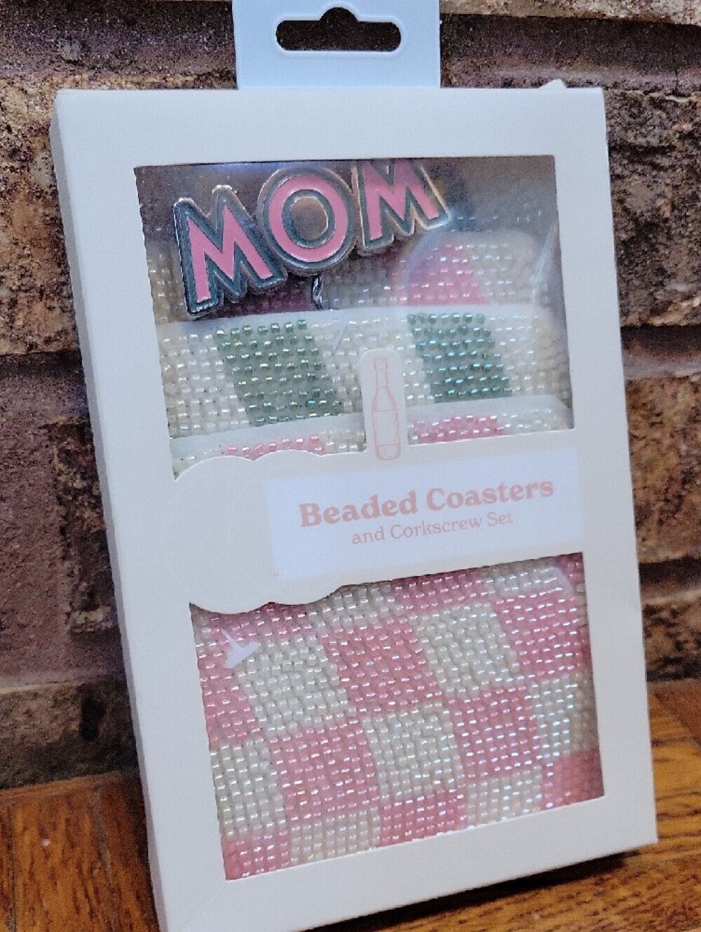 Beaded Coasters & Corkscrew Set New In Packaging - Picture 5 of 6